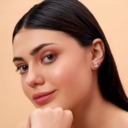 6.02 CTW Emerald Lab-Grown Diamond Stud Earrings in 14K White Gold – IGI Certified